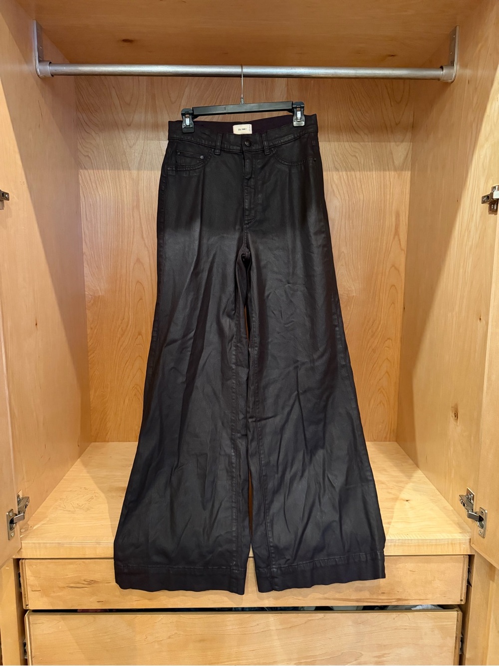 DL1961 Women's Black Wide-Leg Jeans